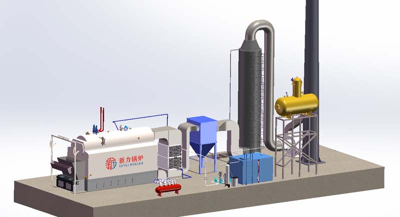 DZL Coal Fired Chain Grate Steam Boiler